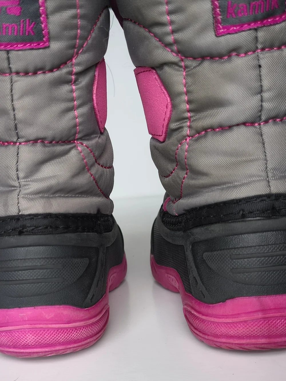 Kamik Snowbug 5 Toddler Winter Boots Size 9/26 Gray/Pink Waterproof Insulated